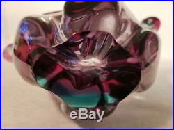 Vintage Stunning Murano Style Flowing Display Piece Purples & Blues 10-1/2 H