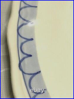 Vintage Vietri Italian Set 4 Desert Salad Bowls Plates Blue & White Tree Motif