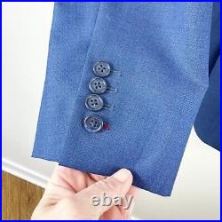 Vittale Fratellio Super 150s Blue Italian Handmade 2 Button Jacket Blazer 42