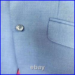 Vittale Fratellio Super 150s Blue Italian Handmade 2 Button Jacket Blazer 42