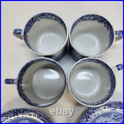 Vtg 4 Spode Blue Italian 3 oz Espresso Coffee Demitasse Cup And Saucer Sets