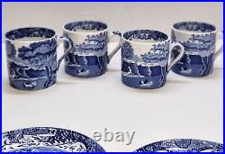 Vtg 4 Spode Blue Italian 3 oz Espresso Coffee Demitasse Cup And Saucer Sets