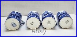 Vtg 4 Spode Blue Italian 3 oz Espresso Coffee Demitasse Cup And Saucer Sets