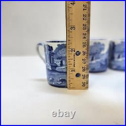 Vtg 4 Spode Blue Italian 3 oz Espresso Coffee Demitasse Cup And Saucer Sets