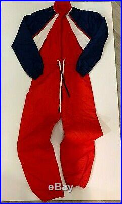 Vtg 80s 90s Colmar Sportswear Italian Ski Snow Suit Vest 1-Piece Red White Blue