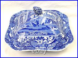 Vtg Copeland Spode's Italian Blue & White Covered Vegetable Tureen Bowl with Lid