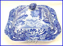 Vtg Copeland Spode's Italian Blue & White Covered Vegetable Tureen Bowl with Lid