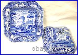 Vtg Copeland Spode's Italian Blue & White Covered Vegetable Tureen Bowl with Lid