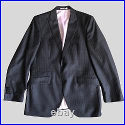 Without Prejudice 2 Piece Suit Mens 40 Wool Navy Blue Italian REDA Super 100s