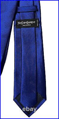 Yves Saint Laurent YSL Men's Silk Neck Tie in Blue, Italian Handmade NewithUnused